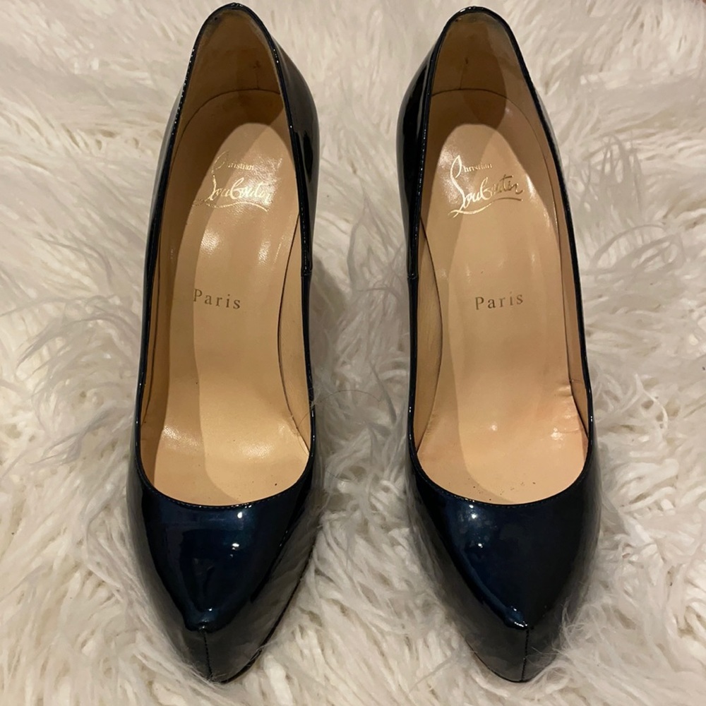 Christian Louboutin patent leather closed toe pumps